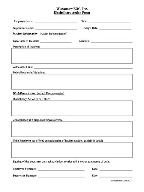 employee write up form 41