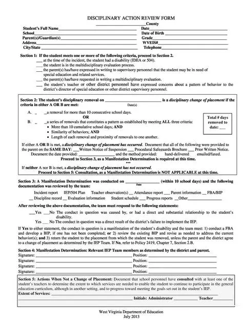 employee write up form 45
