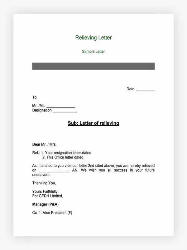letter of relieving 08