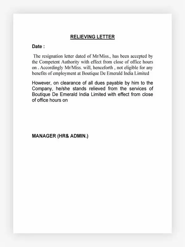 letter of relieving 23