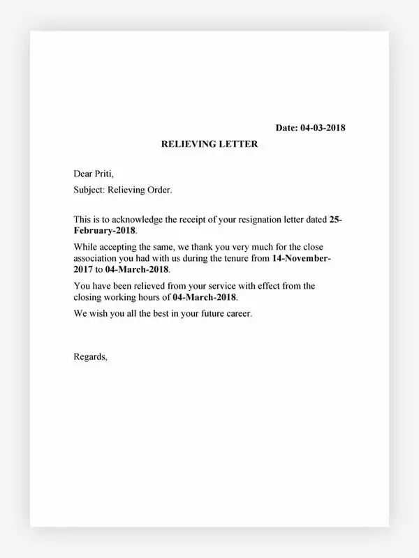 letter of relieving 33